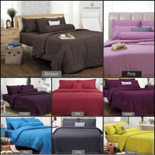 Fountain ฟาวเทน ผ้าปูที่นอน (ไม่รวมผ้านวม) ผ้าปู สีพื้น รหัส FT Bed Sheet (Without Comforter)