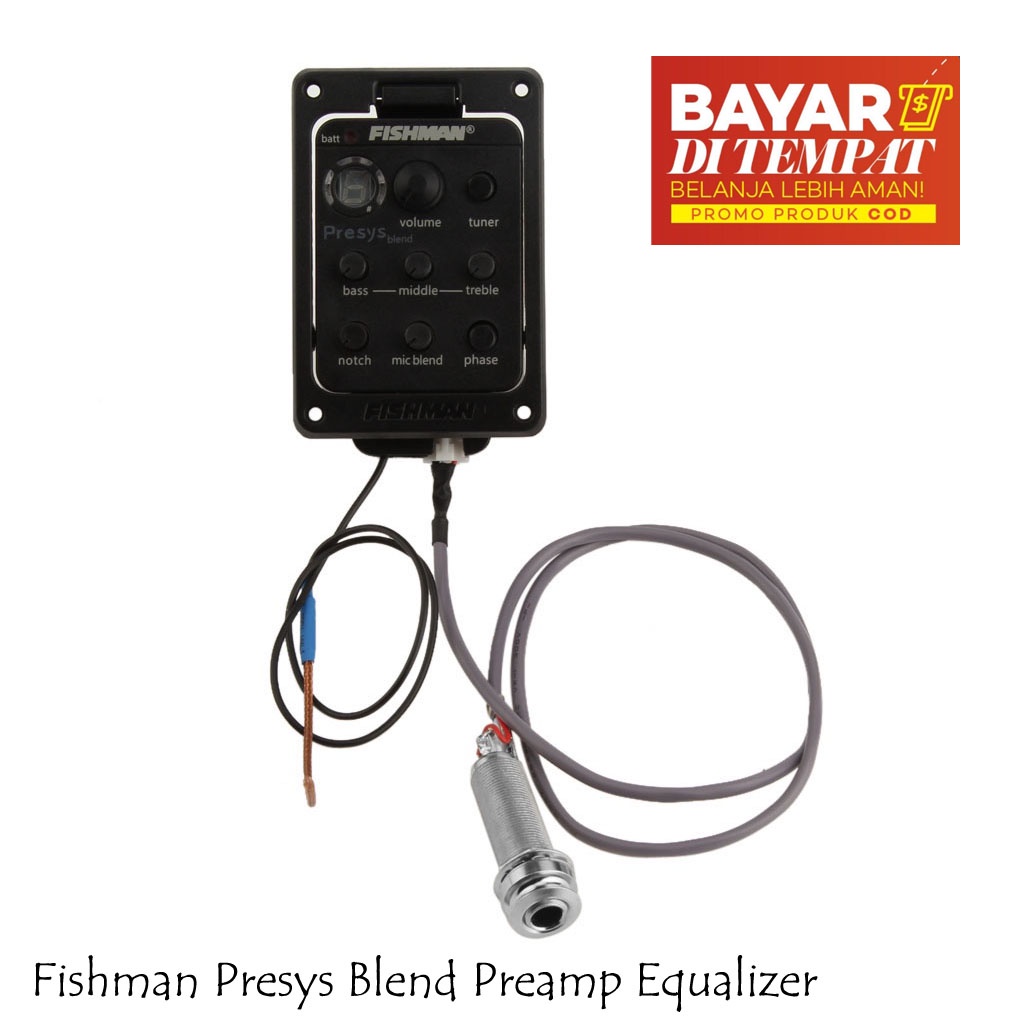 Fishman Presys Blend Preamp Equalizer นําเข้าสําหรับกีตาร์โปร่ง