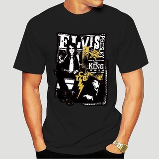 เสื้อยืดวงดนตรีเสื้อยืด พิมพ์ลาย Elvis Presley TCB The King สีดํา เรียบง่าย สําหรับผู้ชาย 0250Dall size