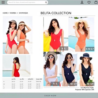 Belita Collection ชุดว่ายน้ำผู้หญิง ชุดว่ายน้ำวันพีช bikinivintage swimsuit