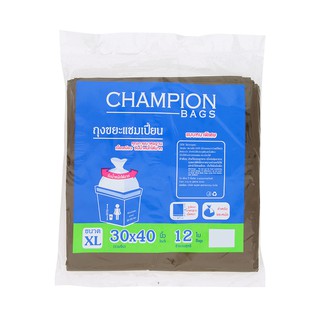 CHAMPION ถุงขยะ แบบหนา 30x40 จำนวน 12 ใบ