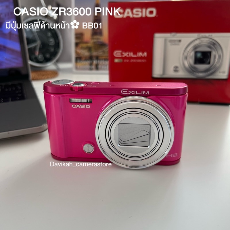 Used กล้องฟรุ้งฟริ้ง CASIO ZR3600 Pink รหัส BB01 มีปุ่มเซลฟี่ด้านหน้า