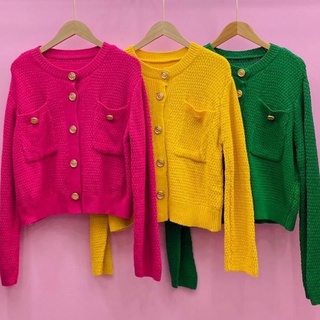 🔥New Cardigan🔥งานฮิต เสื้อคลุมกระดุมทอง สุดหรู