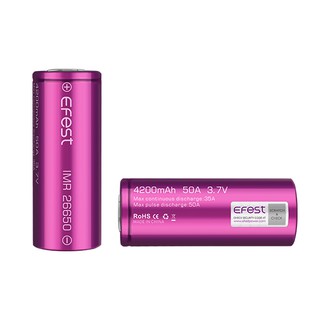 (2ก้อน)ถ่านชาร์จEfest IMR 26650 4200mAh 50A 3.7V ถ่านชาร์จคุณภาพสูง รับประกัน 3 ปีจากผู้ผลิต