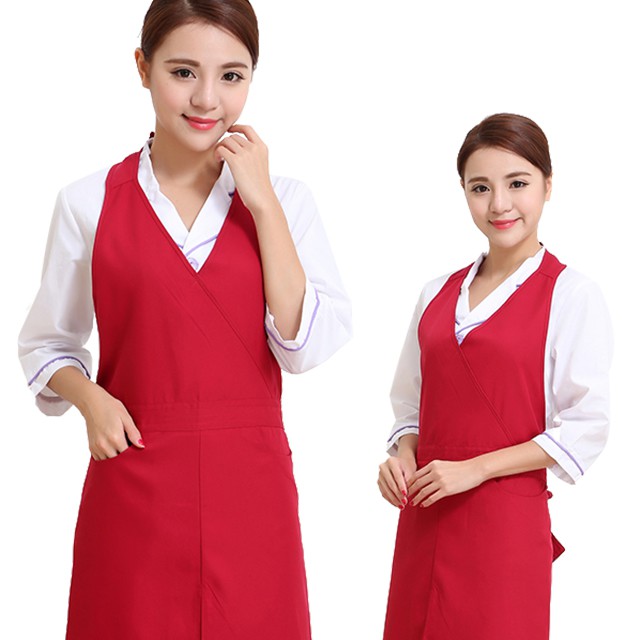 Kitchen Apron hanging neck apron restaurant work clothes can be