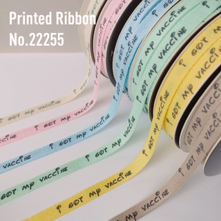 MOMOTARA No. 22255 ริบบิ้น Ribbon ริบบิ้นพิมพ์ลาย Printed Ribbon ขนาด 1 CM ยาว 36 หลา เทป ริบบิ้น วัสดุตกแต่ง diy