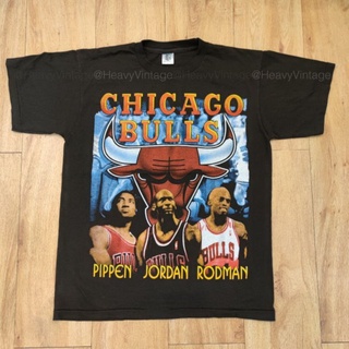 เสื้อยืดผ้าฝ้าย CHICAGO BULLS NBA WORLD 1996 CHAMPIONS เสื้อวง เสื้อทัวร์