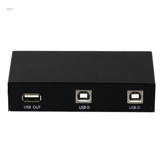 NERV 2 in 1 Out USB Print Sharer, 2 USB 2.0 Ports Splitter Printer Adapter Sharing Device Switch Box for PC Computer Scanners