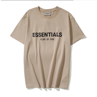 เสื้อยืดสีขาวเสื้อยืดแขนสั้นลําลอง คอกลม พิมพ์ลายตัวอักษร FOG ESSENTIALS Seventh Season โอเวอร์ไซซ์ สําหรับผู้ชายS-4XL