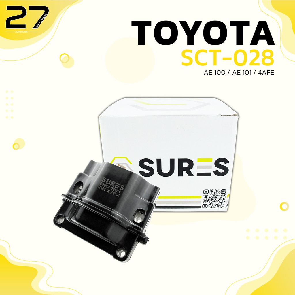 คอล์ยจุดระเบิด TOYOTA AE 100 / AE 101 / 4AFE / สามห่วง / ST191 -  รหัส SCT-028 - MADE IN JAPAN