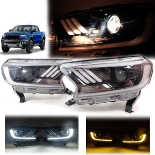 ไฟหน้า ฟอร์ด เรนเจอร์ Ford ranger แต่ง มัสแตง โปรเจคเตอร์ LED DRL ปี 2015+