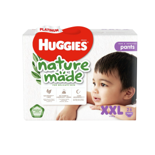 Huggies Naturemade Pants Diapers ฮักกี้ส์ ผ้าอ้อมเด็ก ผ้าอ้อมแบบกางเกง เนเจอร์เมด กางเกงผ้าอ้อม (เลือกไซส์ได้)