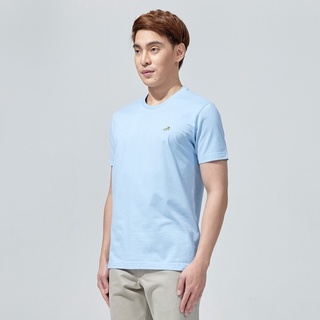 CROCODILE GLACIRE LAKE CUSTOM FIT T-SHIRT เสื้อยืดคอกลมทรงคัสตอมฟิตสีฟ้า GLACIRE LAKE