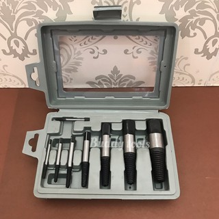 ถอนก๊อกน้ำ อุปกรณ์ถอนน็อตขาด Screw Extractor Set 8 PCS ชุดถอนน็อตเกลียวซ้าย 8 ชิ้น