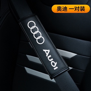 ปลอกหุ้มเข็มขัดนิรภัย หนังวัวแท้ อุปกรณ์เสริม สําหรับภายในรถยนต์ AUDI 2 ชิ้น ต่อชุด