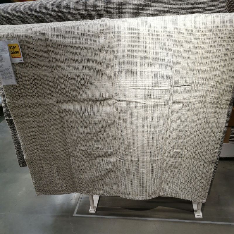 IKEA​ แท้ค่ะ TIPHEDE ทิปฮีลด์ พรมทอเรียบ, สีเนเชอรัล/ดำ, 120x180 ซม. ความหนา 2 มม.