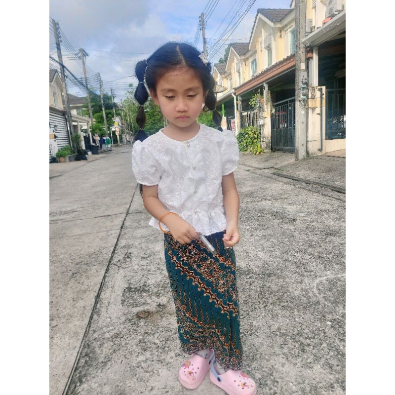 sale 89.-  ชุดไทยเด็ก เสื้อบ่ะบ๋า ย่าหยา เด็ก #เสื้อผ้าเด็กผู้หญิง #เสื้อลูกไม้เด็ก #ชุดเด็กน่ารัก #