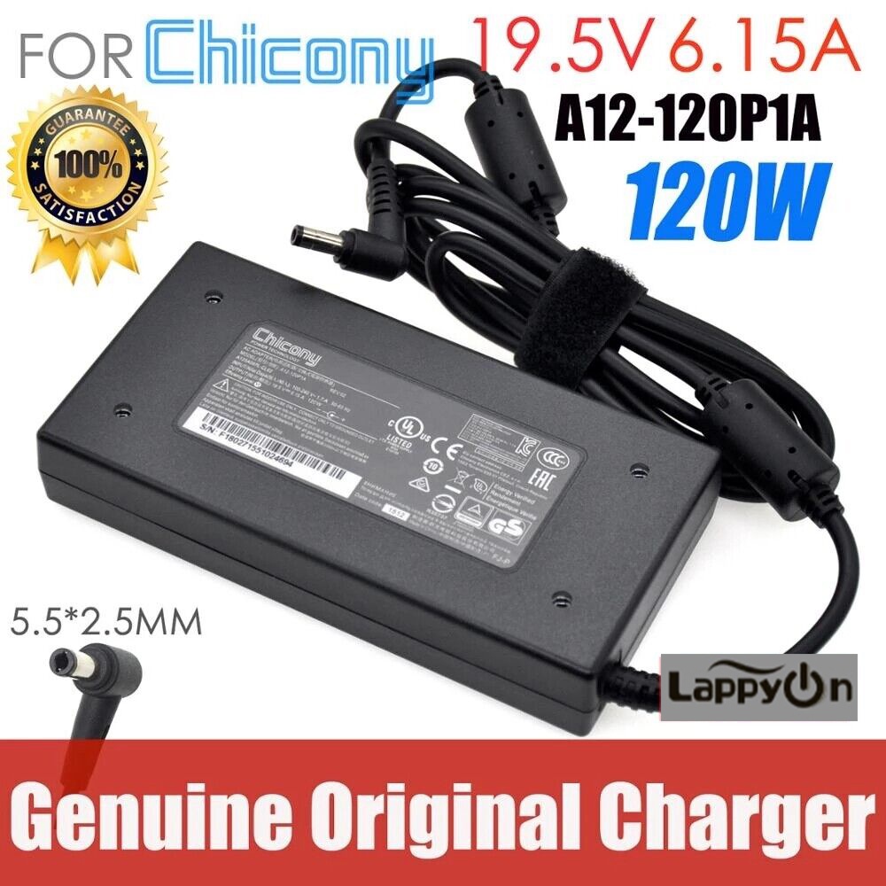 Chicony 19.5V 6.15A 120W อะแดปเตอร์ AC สําหรับ MSI MS-16GD MS-1492 MS-16J5 MS-16J2 MS-16J1 MS-16R4 A12-120P1A Power Adaptor