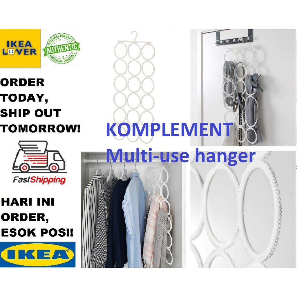 Ikea KOMPLEMENT ไม้แขวนเสื้อ อเนกประสงค์ สําหรับผ้าพันคอ ฮิญาบ เข็มขัด อุปกรณ์เสื้อผ้า Penyangkut serba guna