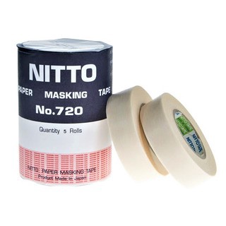 กระดาษกาว นิตโต้ เทปนิตโต้ NITTO No.720 Paper Masking Tape 1ม้วน ลอกคัสซี ลอกเลขตัวถัง