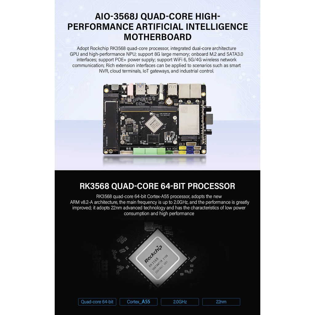 Smartfly AIO-3568J Rockchip RK3568 Development Board 4GB + 32GB Quad-Core
