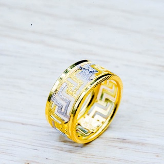 ⭐ แหวนทองลายจีนฉลุลายชุบสี น้ำหนักหนึ่งสลึง