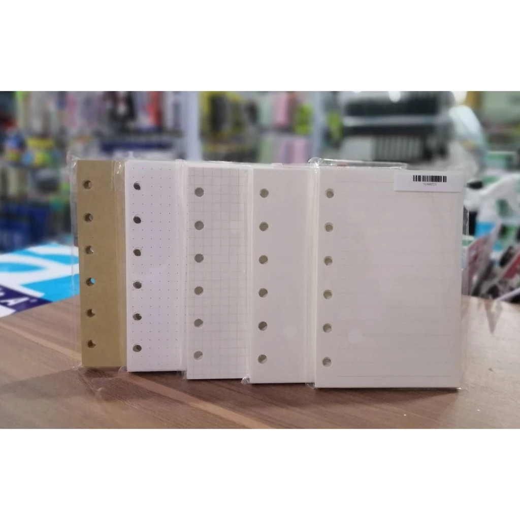 กระดาษรีฟิล paper refills A7 - 6 รู 100 แกรม (1 แพ็ค 45 แผ่น)