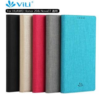 Vili Luxury PU Leather Casing Huawei Nova 5T Magnetic Flip Cover Nova5T Fashion Simple Case Card Slot Holder