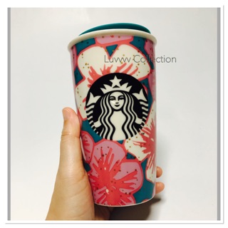 Starbucks Large Flower Pink Double wall Thailand 12oz