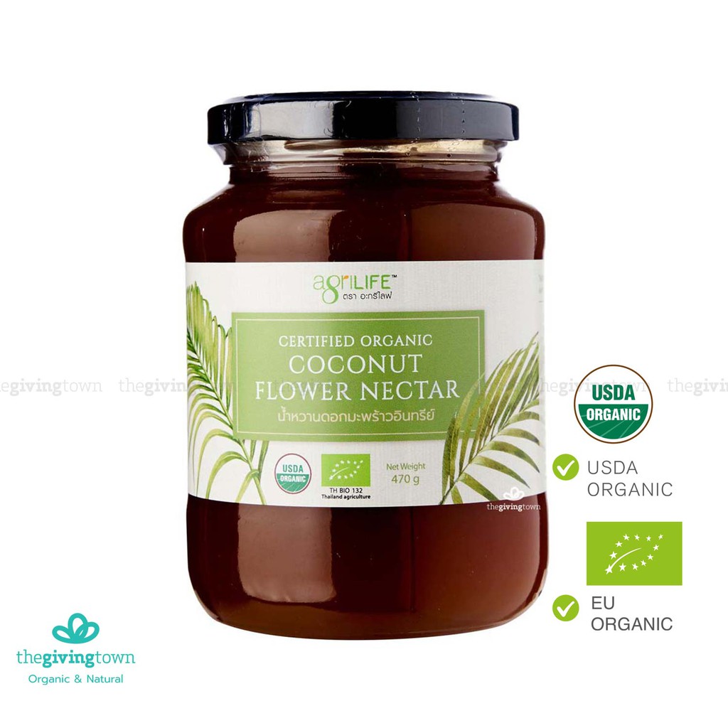 Agrilife - น้ำหวานดอกมะพร้าวธรรมชาติ 470 กรัม USDA certified Organic | Coconut Flower Nectar