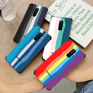 เคสโทรศัพท์ซิลิโคนไล่โทนสีสีรุ้งสําหรับ Samsung Galaxy A7 2018 A750 A6 Plus A9 A6+