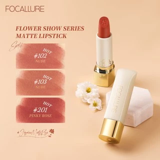 Focallure Natural #JasmineMeetsRose Matte Lipstick - เม็ดสีสูงติดทนนาน กันน้ำ น้ำหนักเบา ไม่จับเป็นก้อน นุ่มเนียน