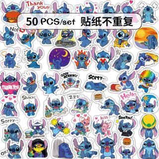 50PCS Stitch Toy Stickers Car Stickers Bike Motorcycle Stickers Phone Laptop Travel Luggage Cool Sticker JDM Decals