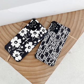 เคสโทรศัพท์มือถือลายดอกไม้สีดําสําหรับ Huawei P20 P30 P40 Lite Mate 20 Nova 3 3I 5 5T 5I 7 Se Honor 8X 20 Pro