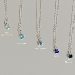 SissyJewelry // สร้อยคอเงินแท้ รุ่น single gem mini chain ne…