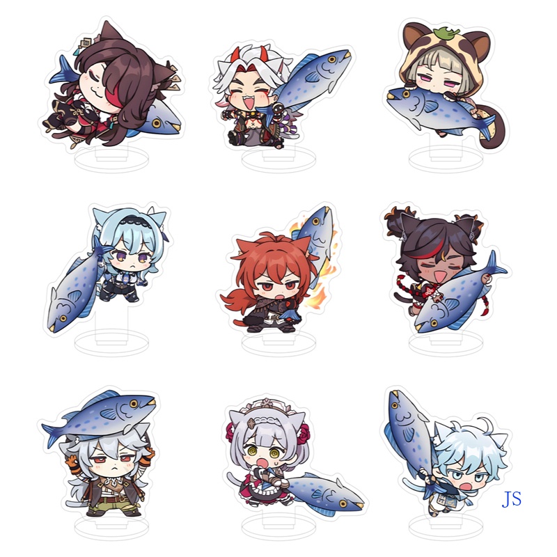 โมเดลฟิกเกอร์อะคริลิค เกม Beidou Sayu Itto Eula Diluc Xinyan Razor Chongyun Noelle Kawaii Fish Weapon