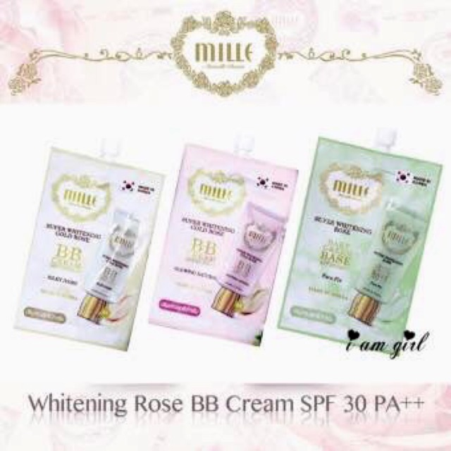 Mille Super Whitening Gold Rose BB Cream แบบซอง ขนาด 7g