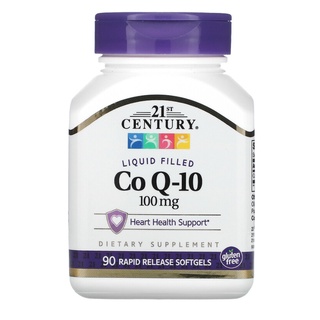 ดูดซึมดี 21st Century Liquid Filled CoQ-10 100 mg 90 Softgels