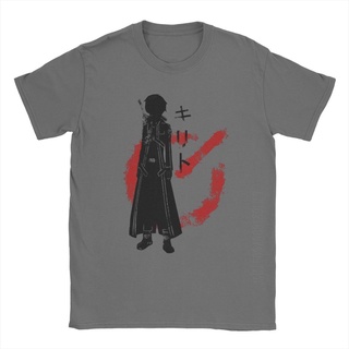 เสื้อยืด ผ้าฝ้าย พิมพ์ลายอนิเมะ Master Swordsman Kirito Sword Art Online สําหรับผู้ชายS-5XL