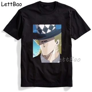 เสื้อยืดผ้าฝ้ายเสื้อยืด ผ้าฝ้าย พิมพ์ลายอนิเมะ Jojos Bizarre Adventure สีดํา แฟชั่นสไตล์ญี่ปุ่น สําหรับผู้ชาย 2022 2022L