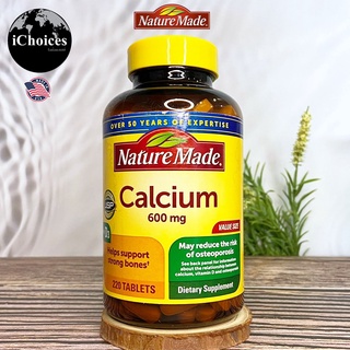 แคลเซียม วิตามินดี3 Nature Made® Calcium 600 mg with Vitamin D3, 220 Tablets D 3 D-3 ดี 3 ช่วยบำรุงกระดูก