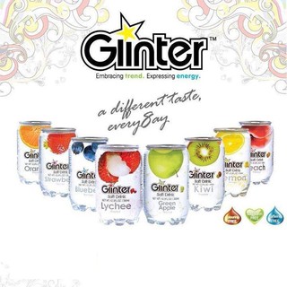 (แพ็ค 4 กระป๋อง) Glinter กลินเตอร์ น้ำอัดก๊าซ โซดากลิ่นผลไม้ 350มล. สดชื่นไปกับรสชาติของผลไม้ เครื่องดื่มซอฟท์ดริ้งค์