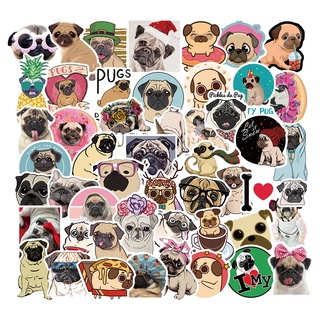 สติกเกอร์ ลายการ์ตูนสุนัข Shapi Dog Pug Graffiti กันน้ํา สําหรับติดตกแต่งตู้เย็น โน้ตบุ๊ก หมวกกันน็อค 50 ชิ้น