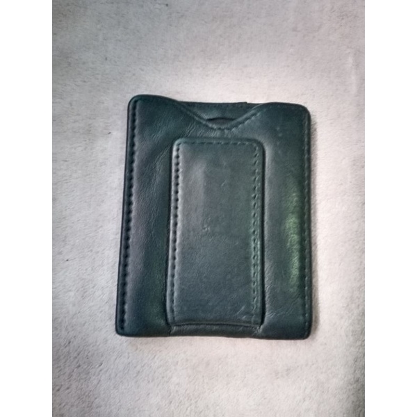 กระเป๋าใส่บัตรหนังแท้สีดำbuxton