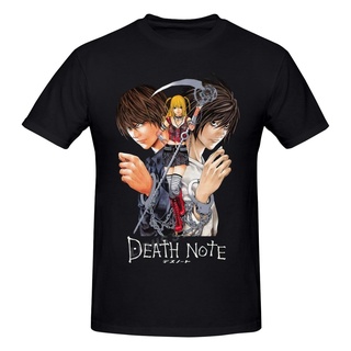 ผ้าฝ้ายคอกลมเสื้อยืด พิมพ์ลายกราฟิกอนิเมะญี่ปุ่น Yagami Misa And Lawliet Death Notefrom S-4XL