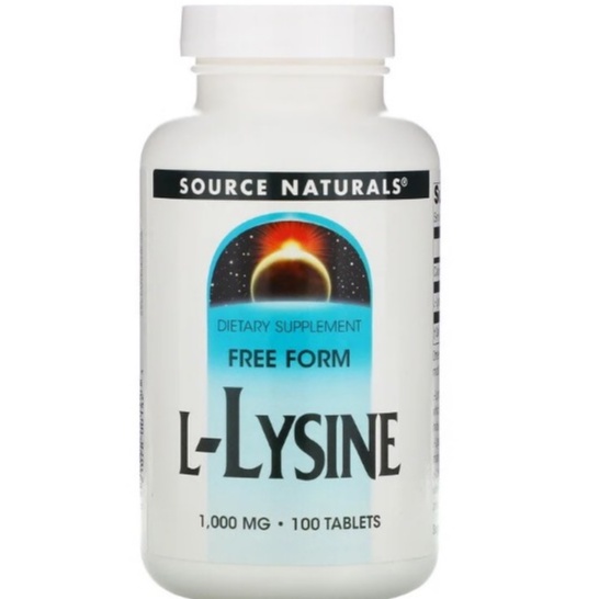 L-Lysine  กระตุ้นการสร้างคอลลาเจน  Source Naturals, L-Lysine, 1,000 mg, 100 Tablets #1