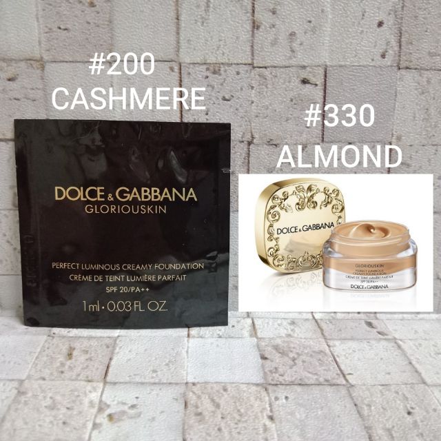 DOLCE&GABBANA Gloriouskin Perfect Luminous Creamy Foundation SPF 20/PA++ 1  ml | Shopee Thailand