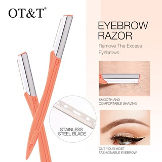 (พร้อมส่ง)OT&amp;T มีดโกนกันคิ้ว เรียบเนียน ของขวัญคริสต์มาส 2 ชิ้น iZdZ