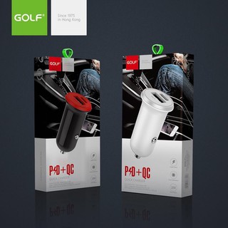 Golf  Quick Charger  2 USB/ PD + QC. ที่ชาร์จรถ ที่รองรับระบบชาร์จเร็ว ทั้ง PD สำหรับ iPhone และ QC. สำหรับ Android