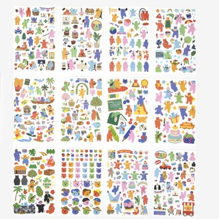 Jelly Bear Sticker ลาย 01-16 สติ๊กเกอร์เจ้าหมีจิ๋ว จาก Dailylike ลิขสิทธิ์แท้